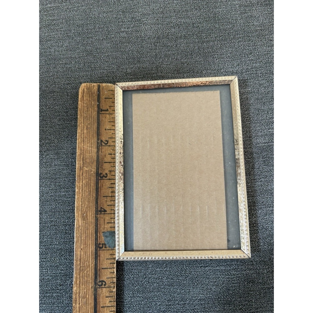 Vintage Gold-Toned Detailed Metal Picture Frame  5x3.5" Inches